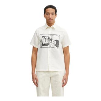 by Parra The Dunes Short Sleeve Shirt - Heren - Overhemden - Beige - Maat: XL Katoen