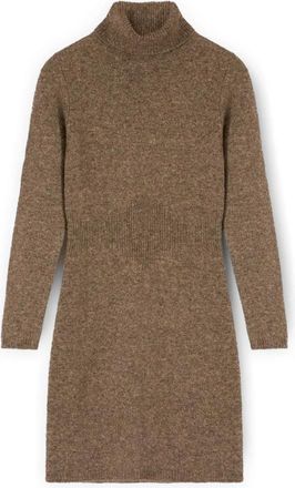 Motivi Wollen gebreide kokerjurk - Dames - Kleedjes - Bruin - L - Wol - Kleedjes