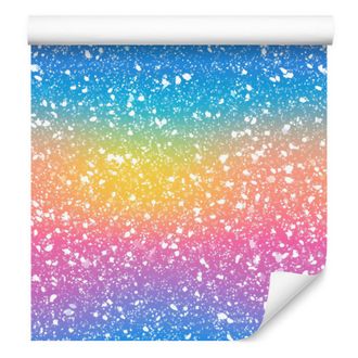 OEM Carta Da Parati Glitterata Nei Toni Dellazzurro E Del Rosa Cipria Per Soggiorno E Camera Da Letto, 50x1000 Cm
