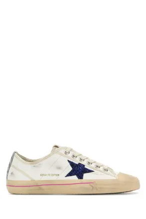 Golden Goose White Leather V-Star Sneakers