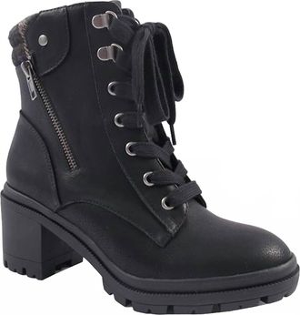 Jellypop Womens Empire Heeled Lace Up Boots In Black