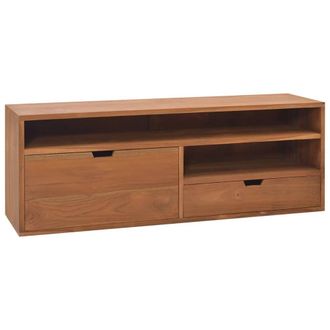 Berkfield Home TV Cabinet 110x30x40 cm Solid Teak Wood in Brown | Size: 110 x 30 x 40 cm