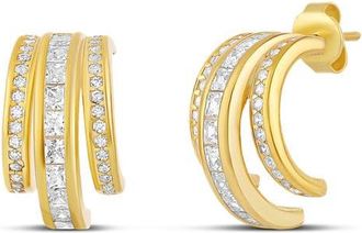 SHYMI Triple Statement Huggie Hoop Earrings in Gold at Nordstrom