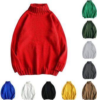 Generic Mens Jumpers Cable Knit Crew Neck Long Sleeve Thick Sweaters for Men UK Fisherman Textured Soft Knit Casual Pullover Jumper for Men UK 6XL