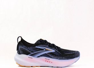 Brooks Womens Glycerin 22 Shoes In Black/blue Heron/orange