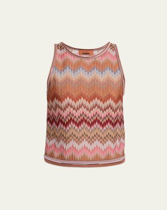 Missoni Multicolor Snake Chevron Knit Tank Top