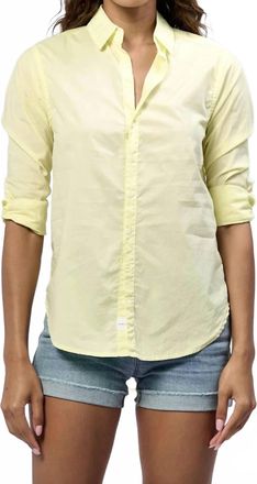 Dear John Denim Lola Solid Button Down Top In Yellow