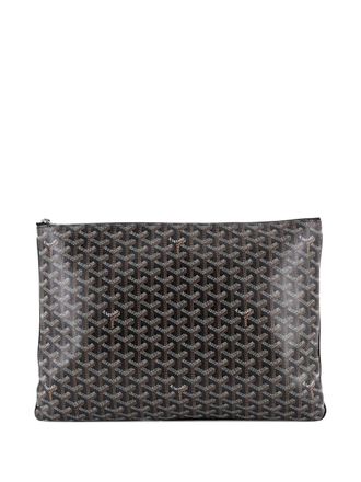 Goyard Senat Zip Coated Canvas GM pouch - women - Fabric - One Size - Black