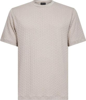 Giorgio Armani T-shirt met ronde hals - Heren - T-shirts - Beige - L - Tops