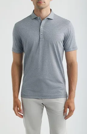 Johnnie-O Michael Stripe Performance Golf Polo in Navy Kona at Nordstrom, Size Xx-Large