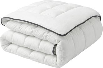 Beliani Beliani - Edred&oacute;n Blanco Algod&oacute;n Japara Tama&ntilde;o Individual 135 X 200 Cm Ropa De Cama Acolchado Dormitorio Koutra