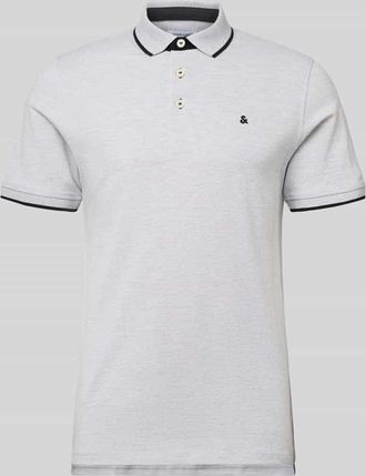 Jack & Jones Jack & Jones Slim Fit Poloshirt mit Viskose-Anteil Modell Paulos in Hellgrau Melange, Gr&ouml;&szlig;e XXL