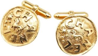 Chanel Pre-owned Accessories, female, Yellow, Size: ONE SIZE Pre-owned Coin Cufflinks