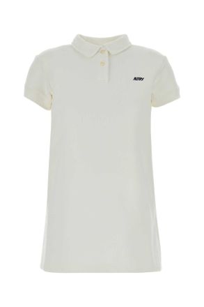 Autry White Cotton Polo Dress