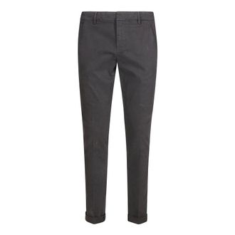 Dondup Chinos, male, Gray, Size: W35 Slim Chino Pants with Welt Pockets