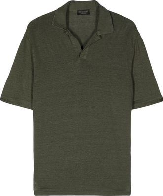 Dell'Oglio short-sleeve linen polo shirt - men - Linen/Flax/Elastane - 54 - Green