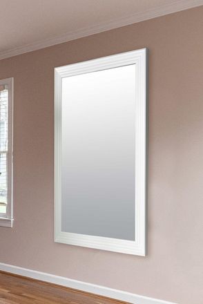 MirrorOutlet New Modern Bright White layered Wall Mirror 5ft6X3ft6 1672mmX1060mm | Size: 1 Pack