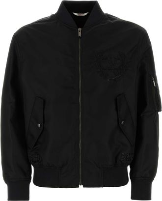 Valentino Garavani Mens Black Nylon Bomber Jacket - Size EU 46 (Mens)