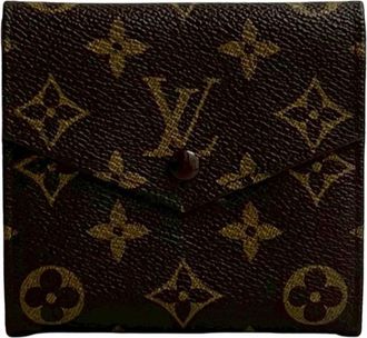 Louis Vuitton Brown Leather Pvc Wallet (Tri-Fold) (Pre-Owned)