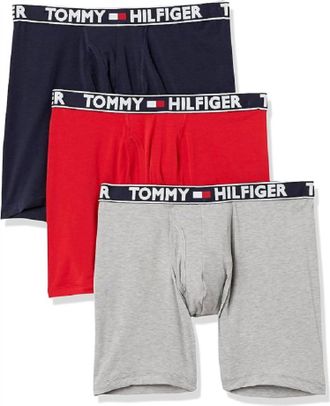 Tommy Hilfiger Mens 3-Pack Comfort 2.0 Boxer Brief In Navy/red/grey
