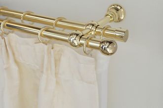 Garesa Gardinenstange »ANDREA« Ø 20 mm 2 läufig-läufig Wunschmasslänge Vorhanggarnitur, verlängerbar, Endknopf Kugel kurz, mit Ringen