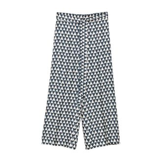 Max Mara Wide Trousers - female - Max Mara - Wide Trousers - Blue - L - Trousers