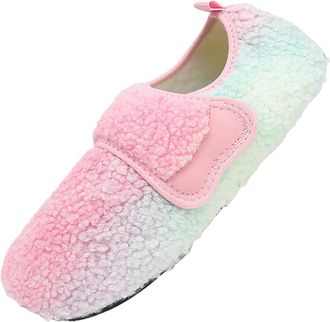 Generic Corduroy Slippers Women Comfy Adjustable Hook And Loop House Slippers Cozy Memory Foam House Slippers Soft Indoor Closed-Back House Shoes Warm Winter 