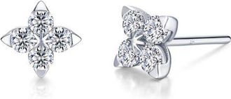 Lafonn Trillium Simulated Diamond Stud Earrings in Silver at Nordstrom