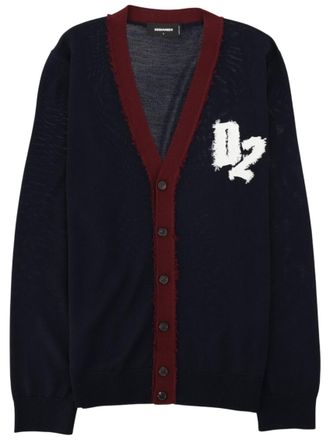 Dsquared2 Blue V Neck Cardigan