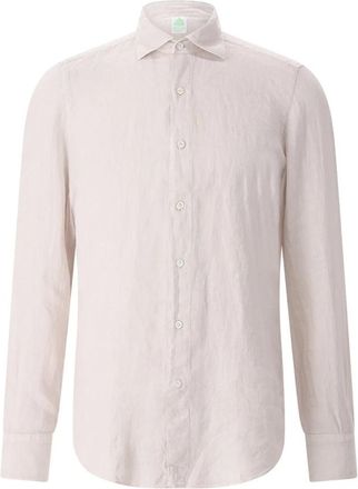 Finamore Casual Overhemden - Heren - Casual Overhemden - Beige - 2XL - Linnen - Overhemden