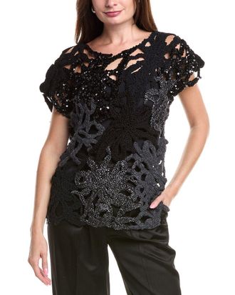 Brunello Cucinelli Sequin Linen & Silk-Blend Open Sweater