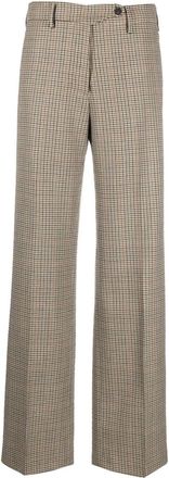 N&deg;21 check-print wool trousers - women - Wool - 38 - Neutrals