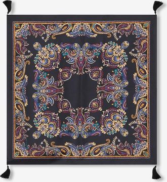 Etro Seidentuch mit Quasten und Motiv Paisley Arabesques