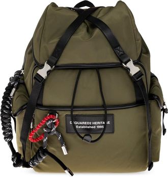 Dsquared2 Zaino con Logo - - Bags - Uomo - Verde - ONE SIZE