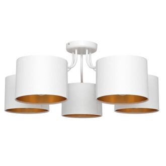 Netlighting Alba Multi Arm Semi Flush Ceiling Light White Gold 70cm