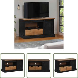 vidaXL Mobile TV scorrevole - Mobile Porta TV HALDEN con Anta Scorrevole Nero 110x40x60 cm