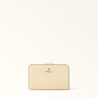 Furla Camelia Portafoglio Compatto M Cremino Giallo Pelle Stampata Donna