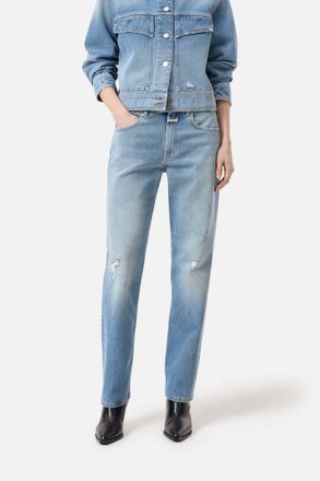 Closed Womens Straight Leg Jeans In Mid Blue