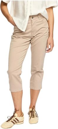 2-Biz Cropped Broeken - Dames - Vrijetijds broeken - Beige - M - Leer - Broeken