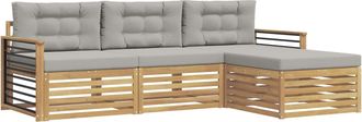 vidaXL Conjunto De Sof&aacute;s De Exterior 4 Uds. Blanco Y Gris Claro Vidaxl