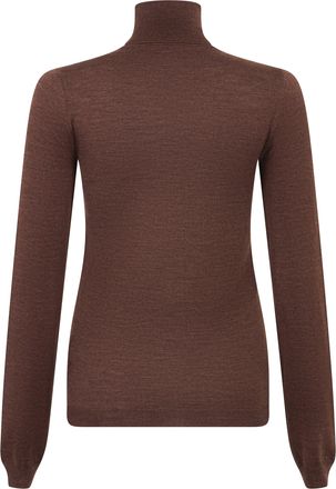 Maison Margiela Womens Turtleneck Sweater Dark Brown Virgin Wool