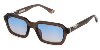 Police SPLL14 ORIGINS 57 0T88 Mens Sunglasses Brown Size 53