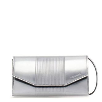 Ferragamo Logo-Debossed Metallic Shoulder Bag