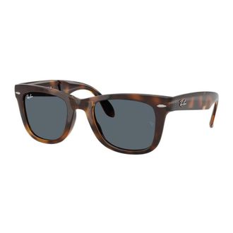 Ray-Ban Opvouwbare Wayfarer Zonnebril - Heren - Zonnebrillen - Bruin - 50 MM - Nylon - Accessoires