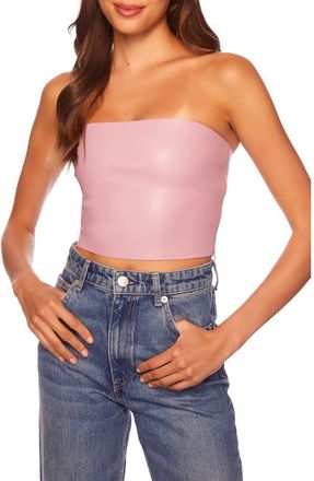 Susana Monaco Faux Leather Crop Tube Top in Lip Gloss at Nordstrom Rack, Size X-Small