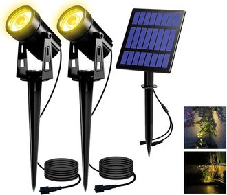 OEM Foco Solar 2 En 1 Para Jard&iacute;n, L&aacute;mpara Solar Para Exteriores, Impermeable Ip65, Para &Aacute;rboles, Jardines, Caminos, C&eacute;sped Y Terrazas (amarillo C&aacute;lido 30