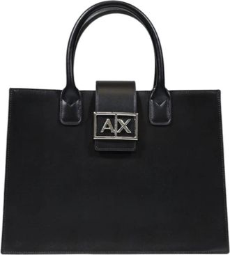 A|X Armani Exchange Handtas met handvat - Dames - Handtassen - Zwart - ONE Size - Leer - Tassen