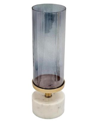 A&B Home Discontinued A&B Home Glass & Marble Cylindrical Hurricane