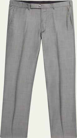 Ermenegildo Zegna Mens Wool Sharkskin Trousers
