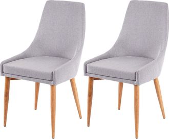 Hhg Hhg - Nunca Usado] Juego De 2 Sillas De Comedor 195 Ii, Silla Silla De Cocina Dise&ntilde;o Retro, Tela/textil Gris